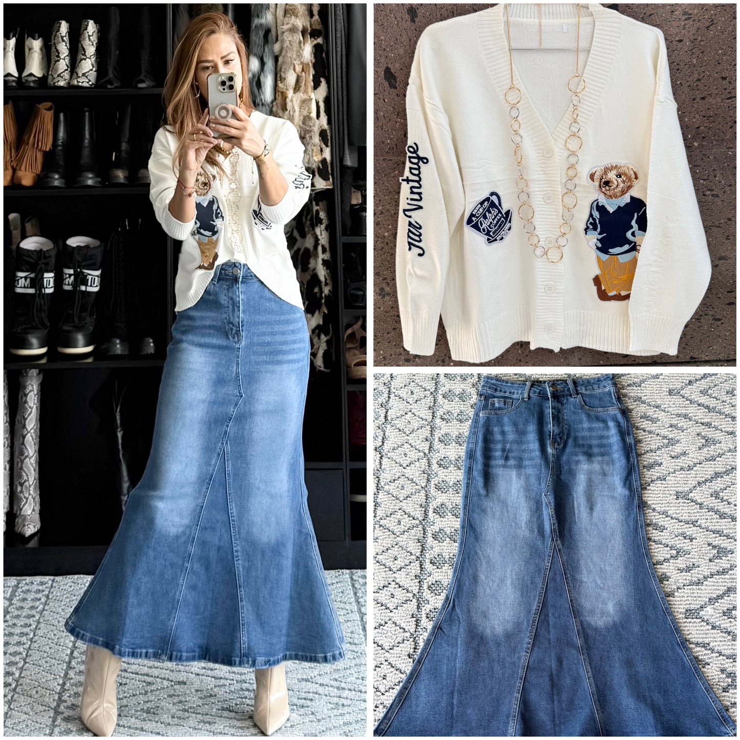 Falda denim stretch oscura