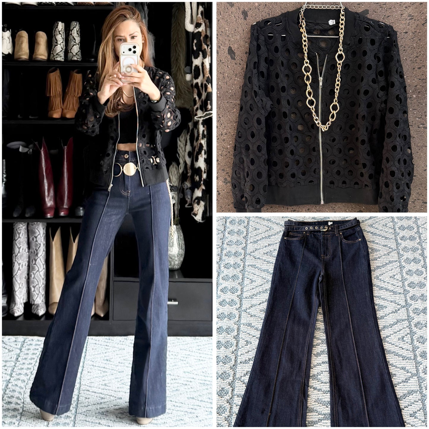 Jeans stretch dark flare