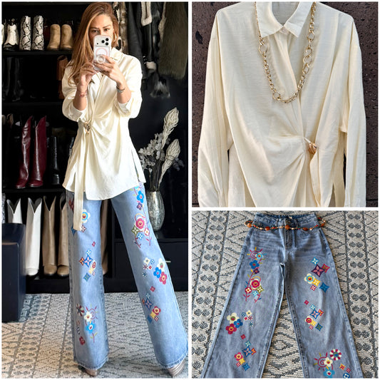 Blusón broche mantequilla