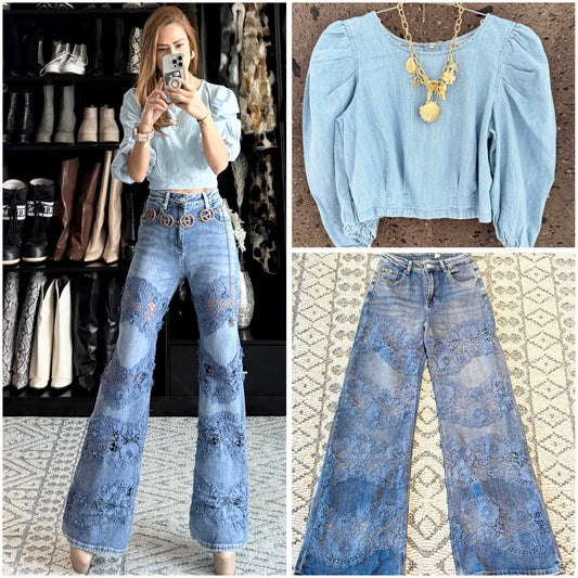 Blusa Denim clara