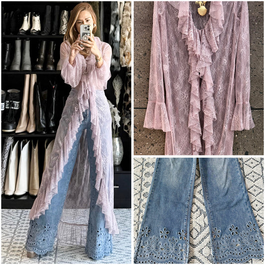 Jeans encaje abajo stretch