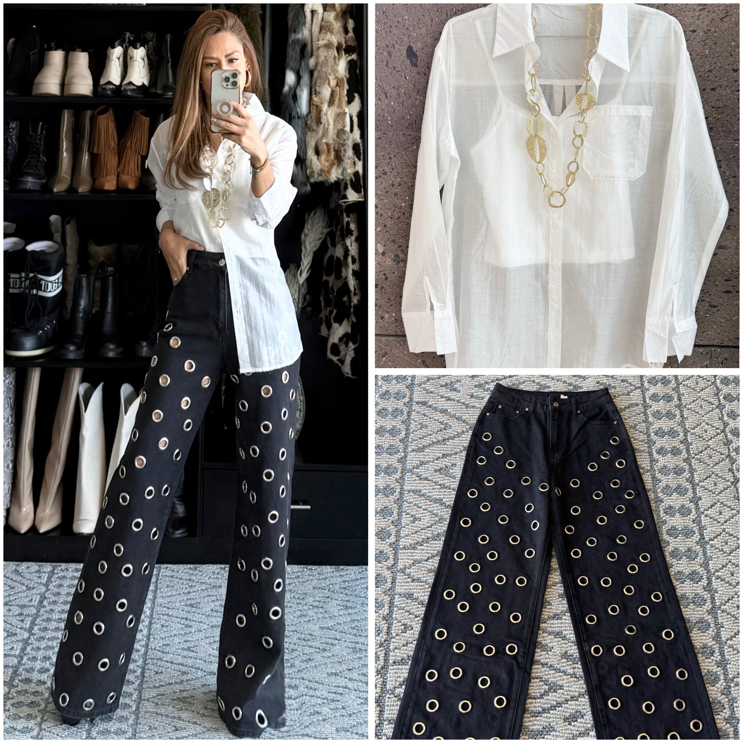 Camisa transparente con top blanca