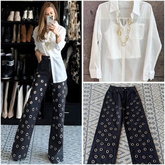 Camisa transparente con top blanca