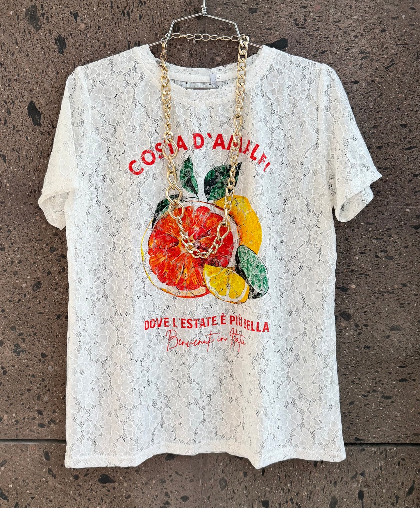 Blusa encaje amalfi blanca
