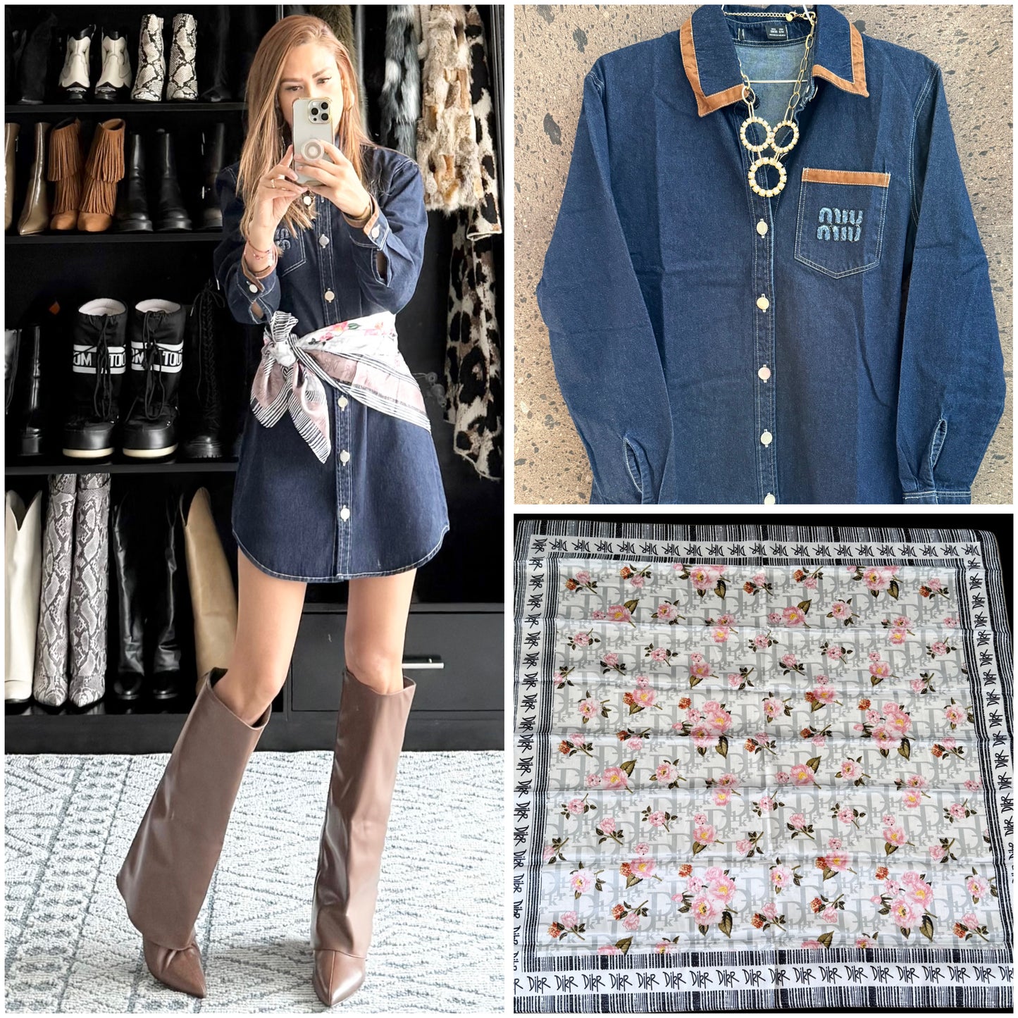 T Mascada Dior gris negra