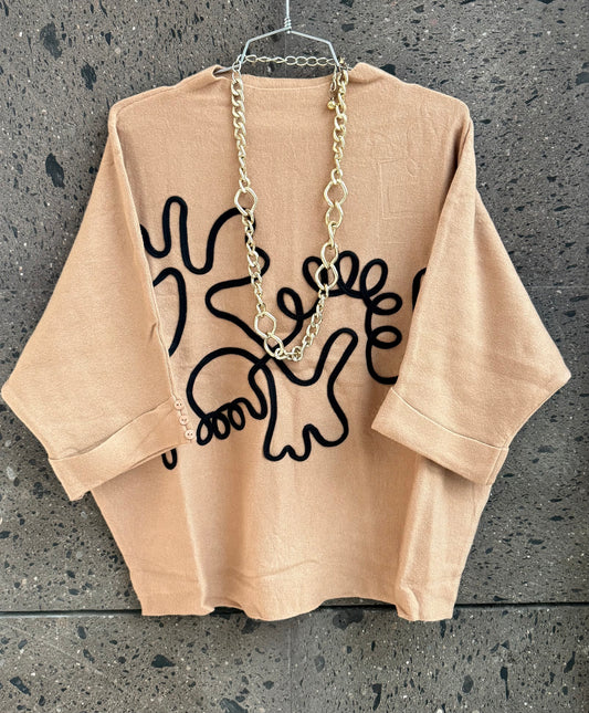 Sweter dibujo capuchino