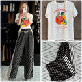 J pantalón polka franja negro