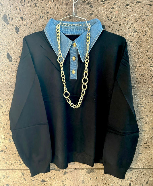 Camisa sweter negro