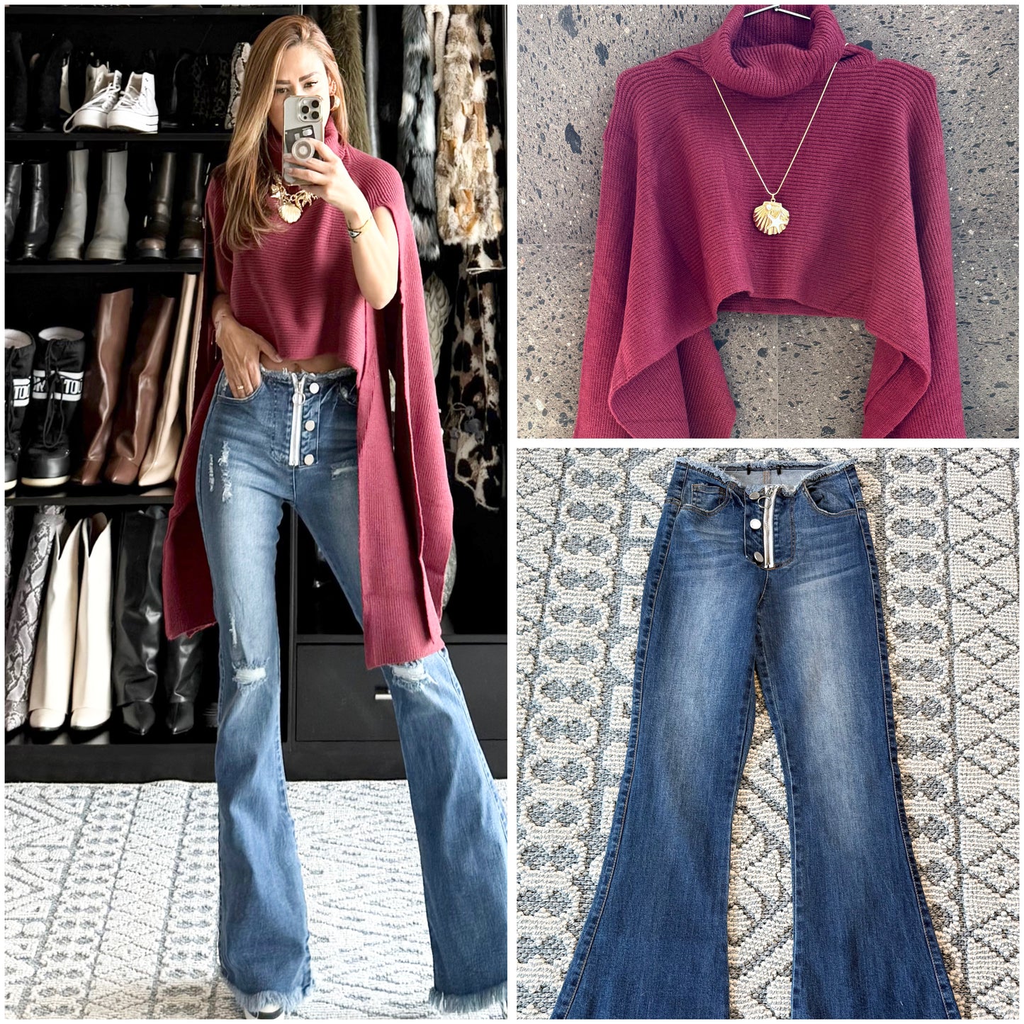 Jeans cierre flare stretch