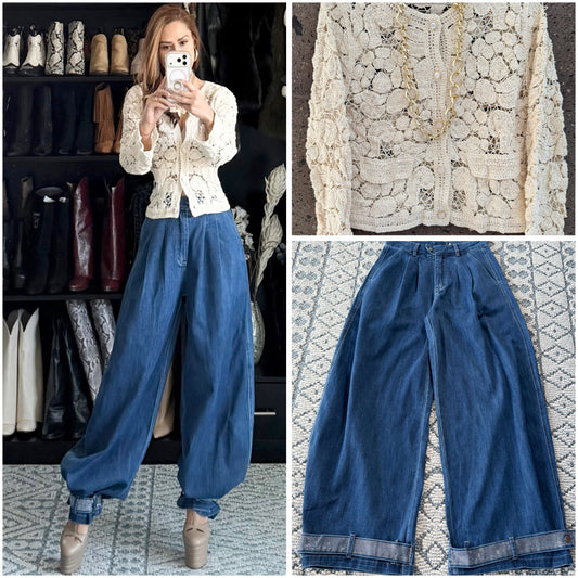 Blusa manga larga crochet