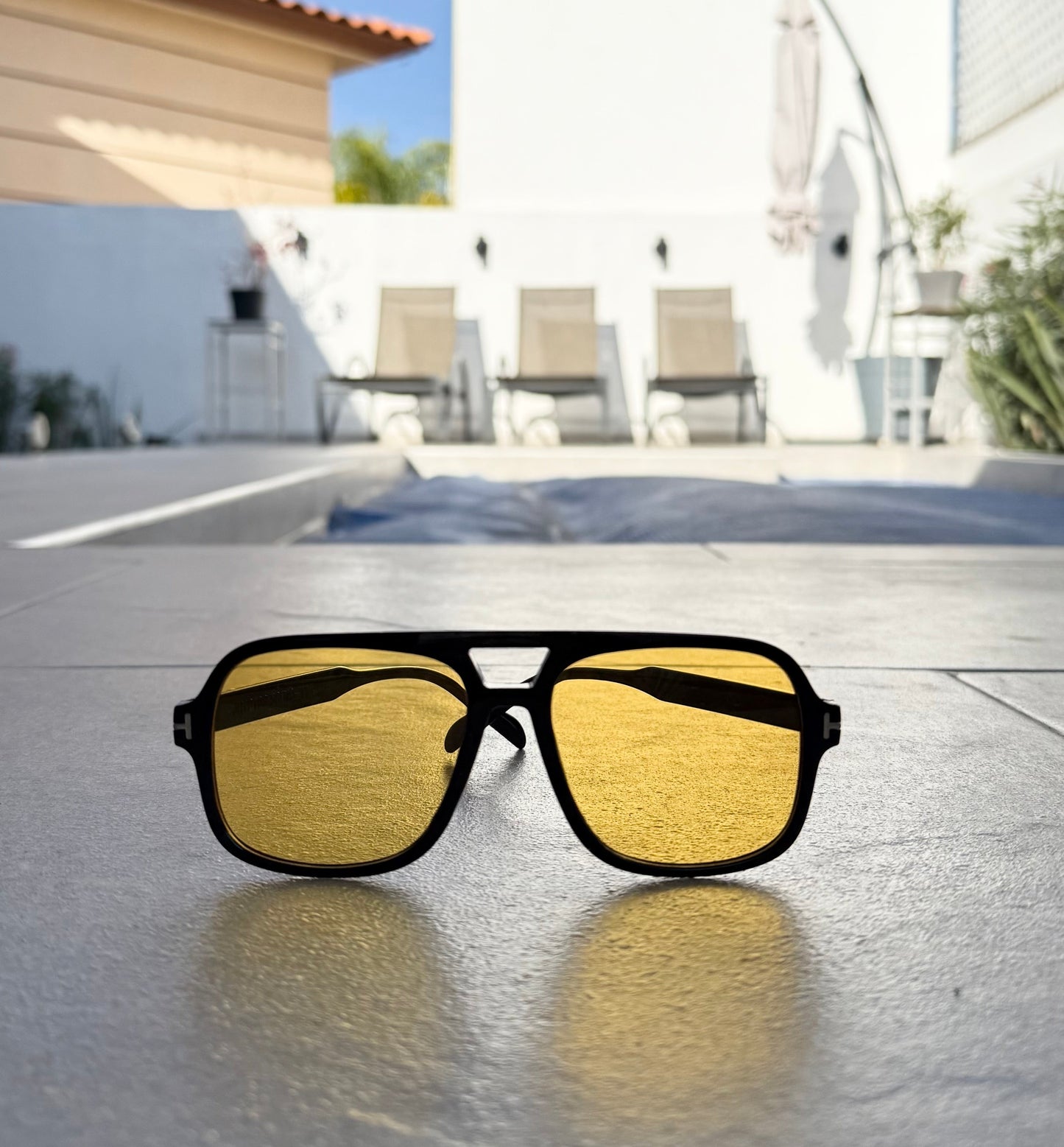 T Lentes negro amarillo
