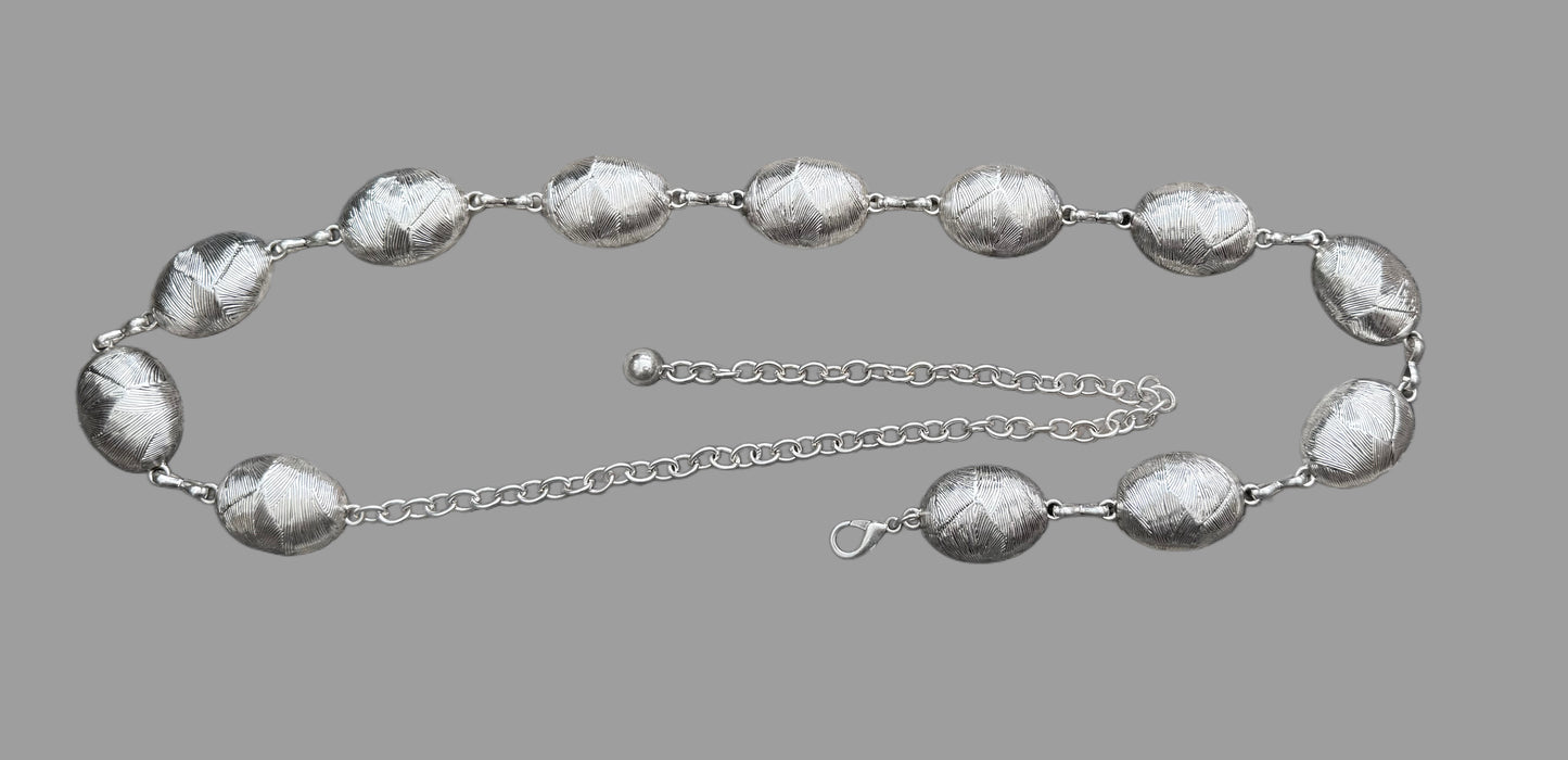 T Cinturón cadena óvalo plata