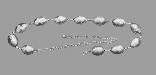 T Cinturón cadena óvalo plata