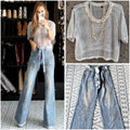 Blusa tejida gris