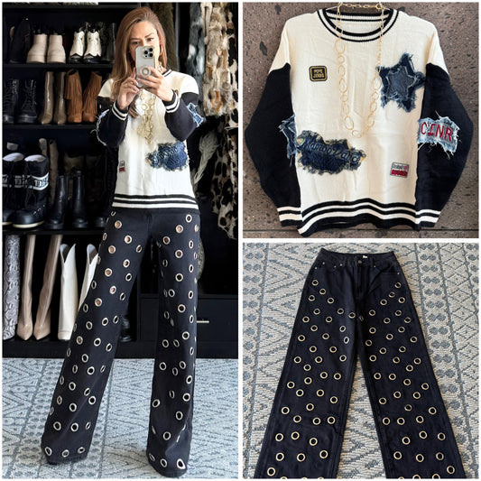 Sweter estrella Denim perla
