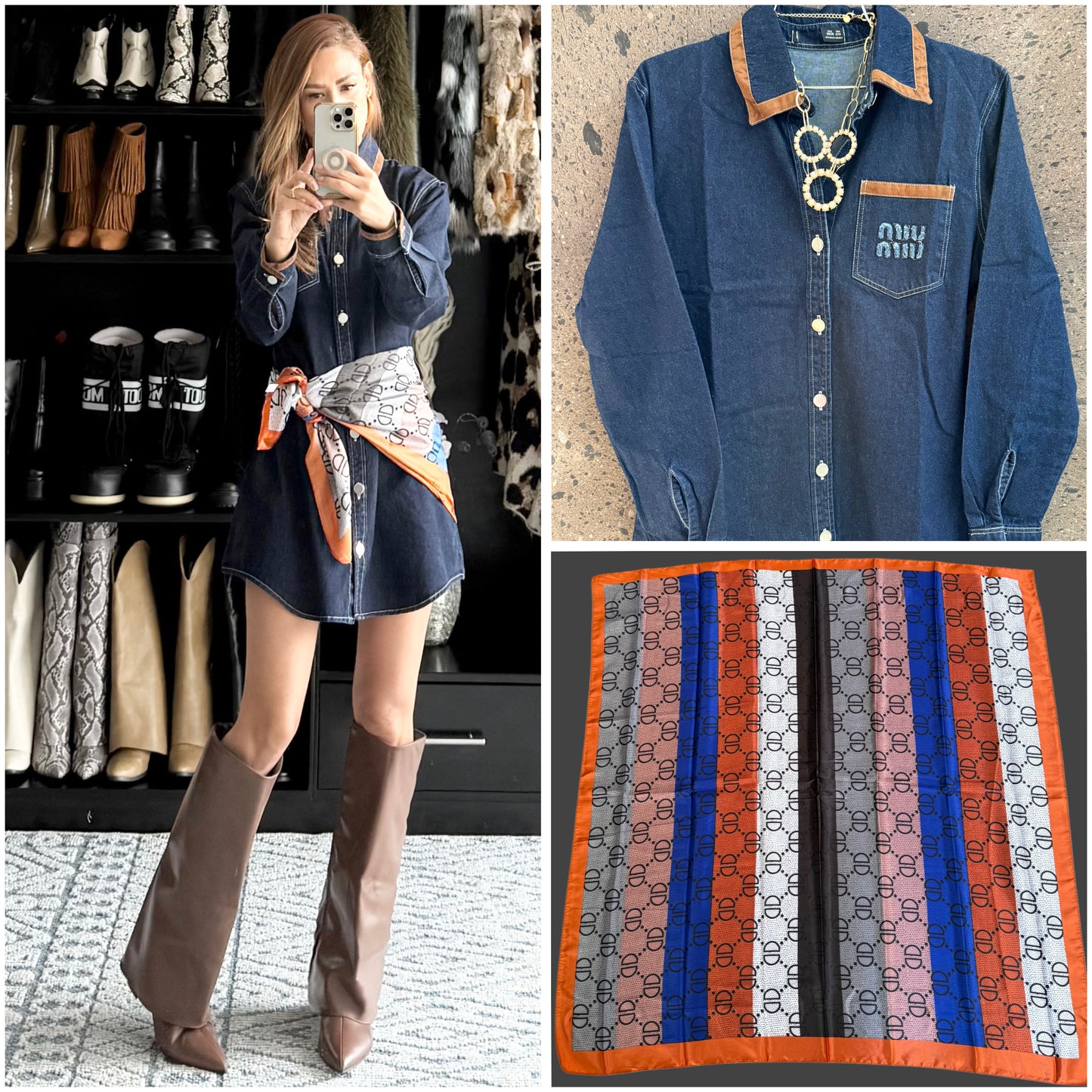 T Mascada Dior azul naranja