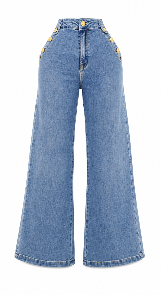 Jeans botones Napoleón stretch