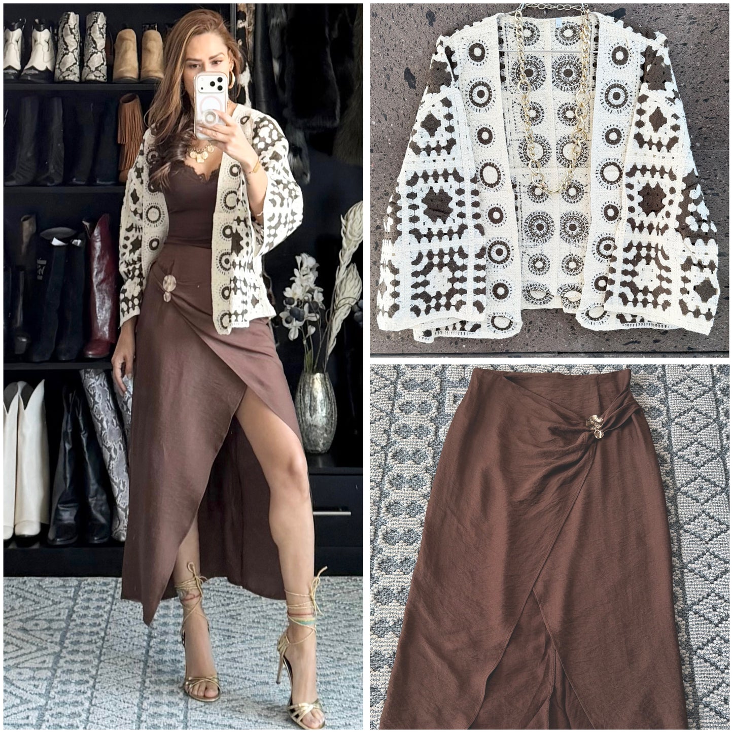 Kimono quilt chocolate