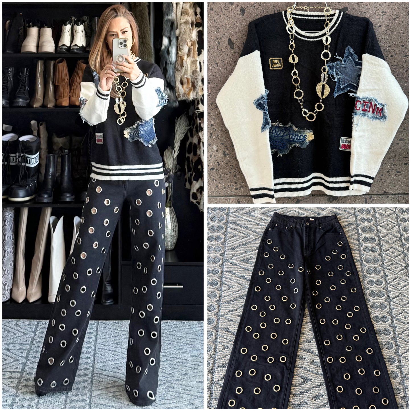 Sweter estrella Denim negro