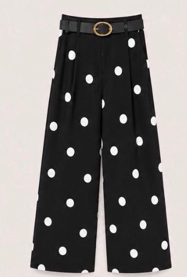 J pantalón polka con cinturón negro