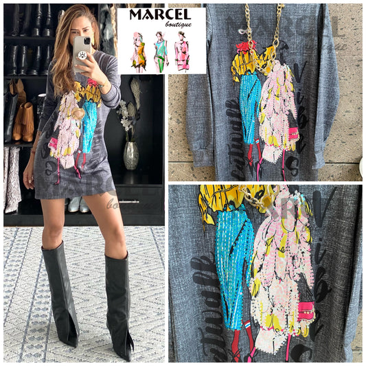 Marcel et Maurice  T-shirt coton bio femme Papa Noël aime la salade